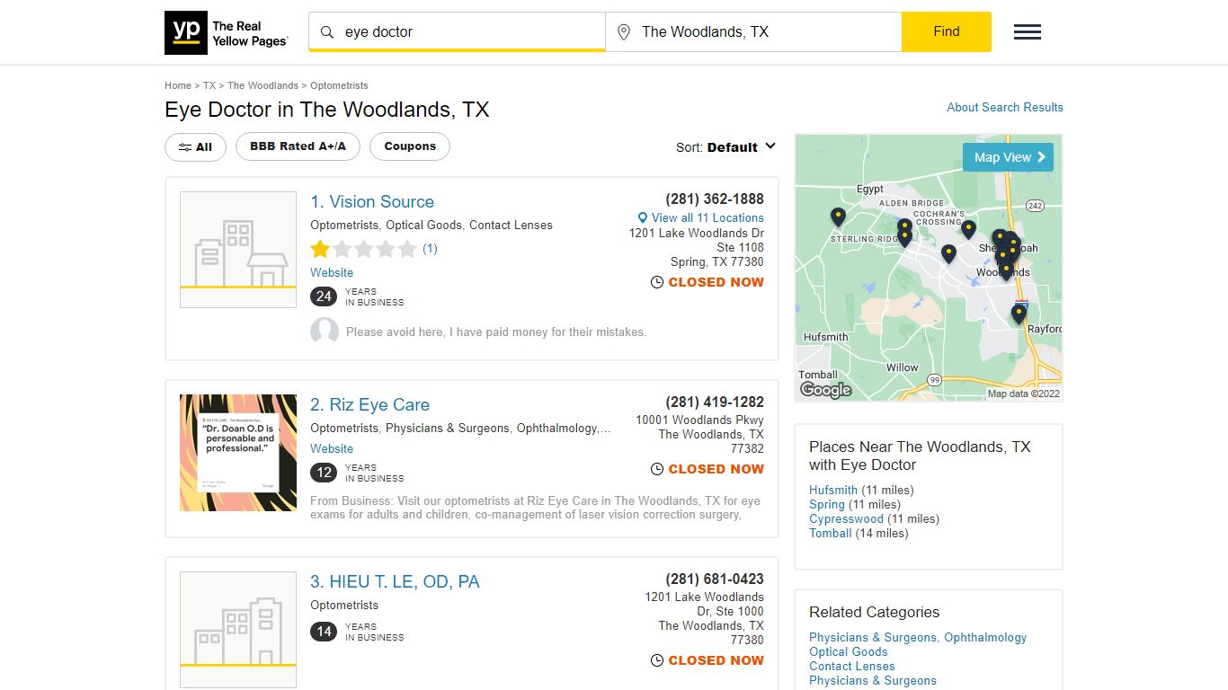 Eye Doctor in The Woodlands, TX - Yellow Pages