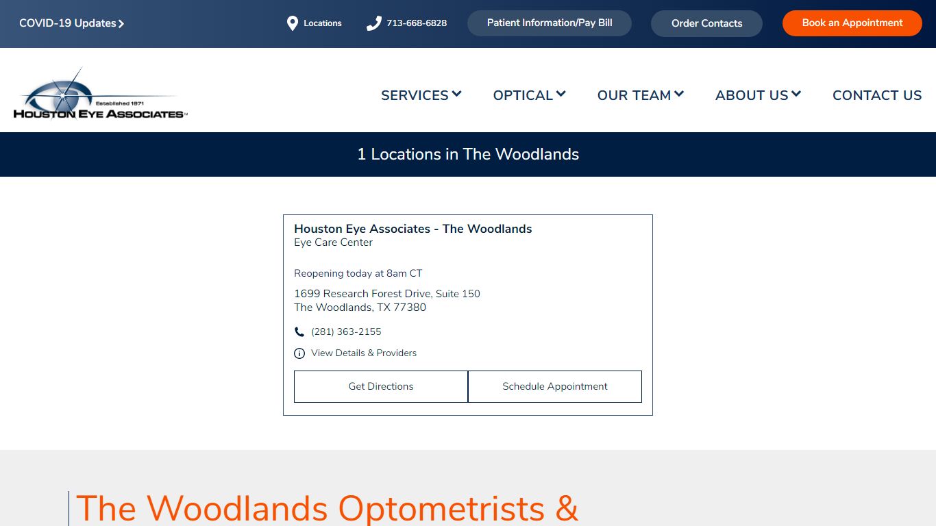 The Woodlands Optometrists & Ophthalmologists - Houston Eye